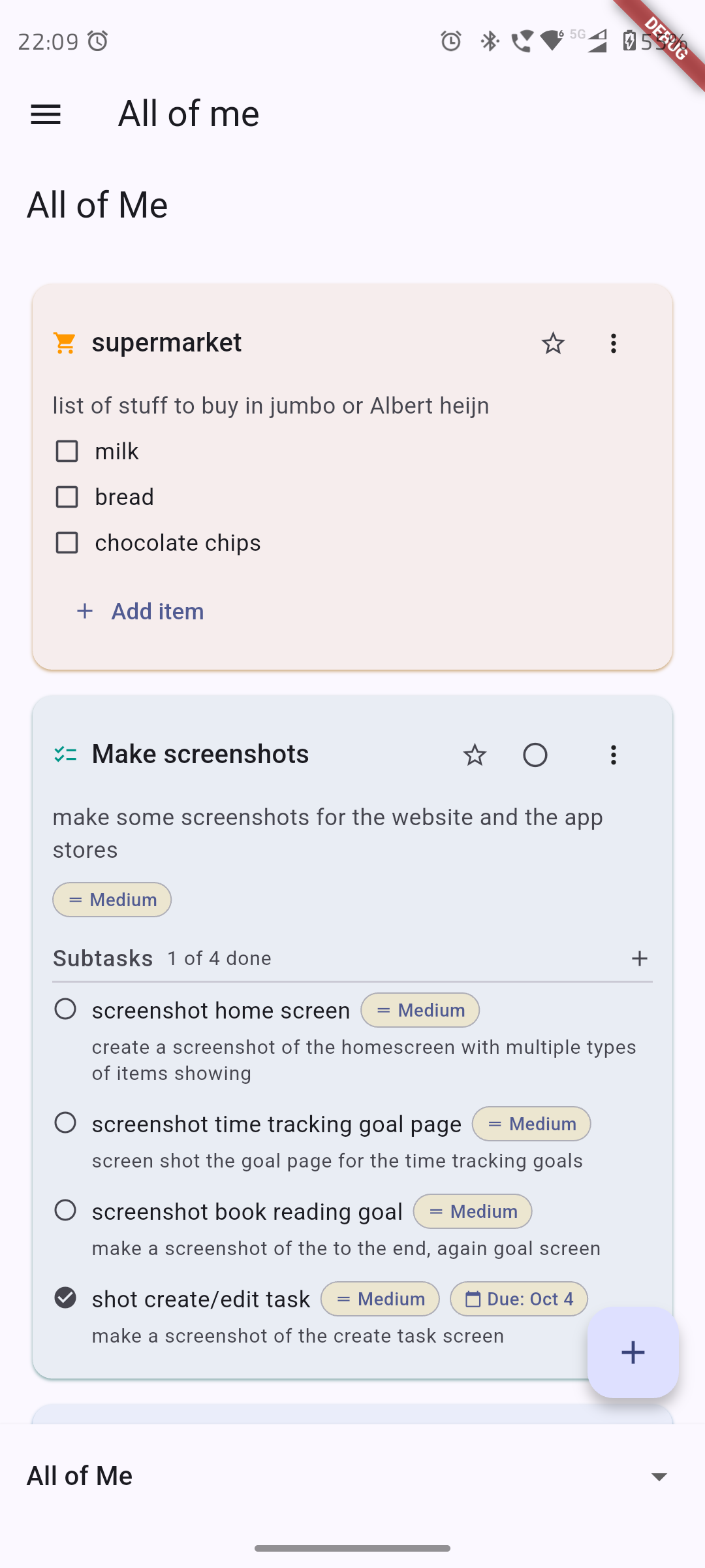 Screenshot: Homescreen